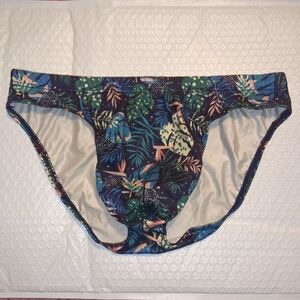 Unbranded Green Multicolor Floral Modal (feels like Polyester) Bikini Briefs L